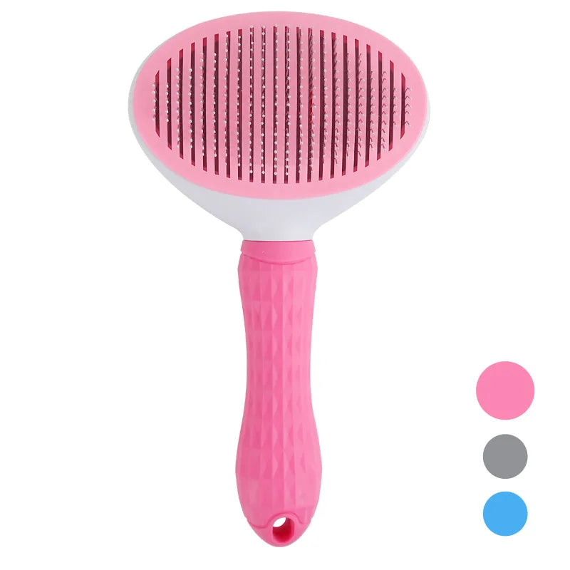 Escova Removedora de Pelos para Gatos e Cães – Autolimpante | Escova Pet para Higiene e Remoção de Subpelos