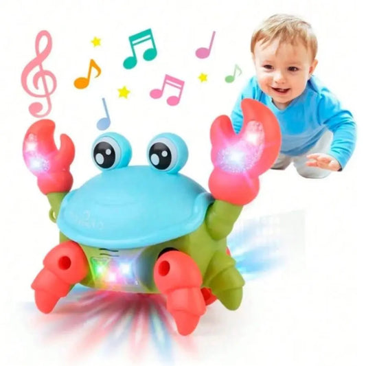 Brinquedo Caranguejo Fujão Musical com Som, Luz e Movimento | Interativo, Educativo e Divertido para Bebês e Crianças