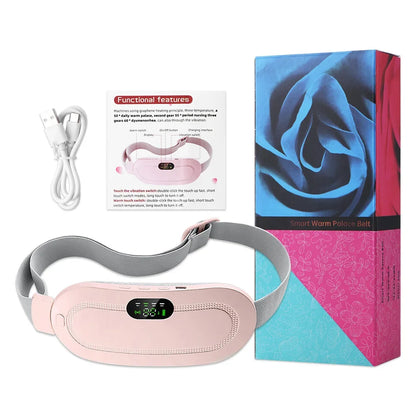 Cinto de Aquecimento Elétrico com Massageador – Alívio para Cólica Menstrual e Dores Abdominais