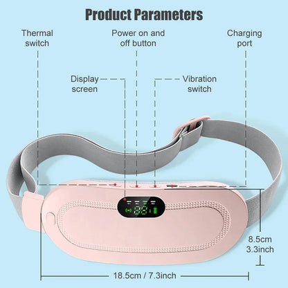 Cinto de Aquecimento Elétrico com Massageador – Alívio para Cólica Menstrual e Dores Abdominais