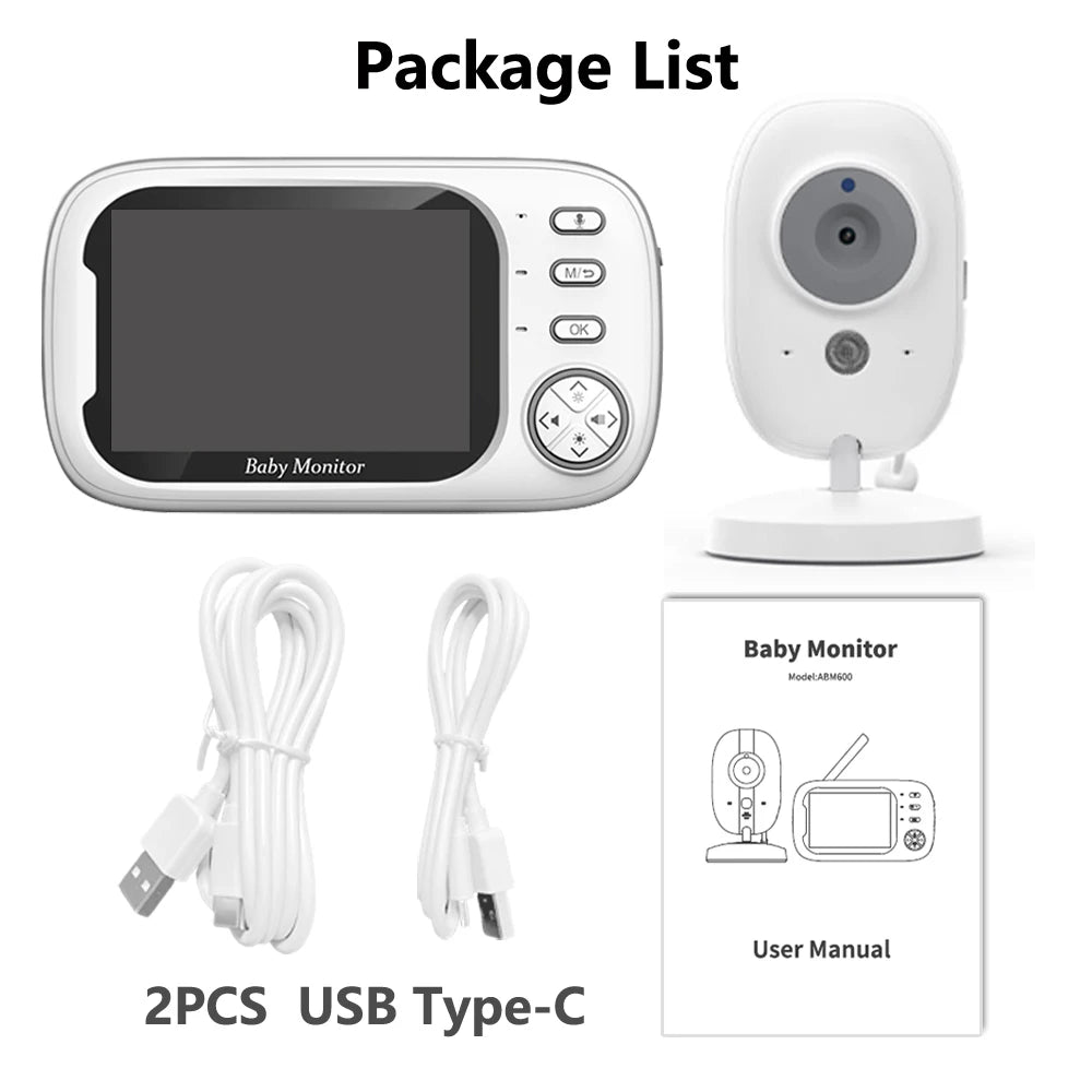 Monitor de Bebê Sem Fio 3.5" Cdycam | Visão Noturna, Áudio Bidirecional, Monitoramento de Temperatura | Segurança e Conforto para Seu Bebê