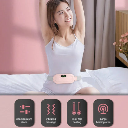Cinto de Aquecimento Elétrico com Massageador – Alívio para Cólica Menstrual e Dores Abdominais
