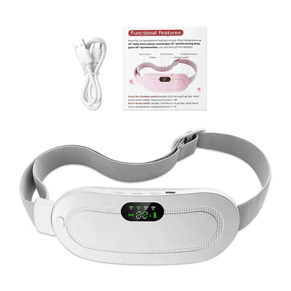 Cinto de Aquecimento Elétrico com Massageador – Alívio para Cólica Menstrual e Dores Abdominais