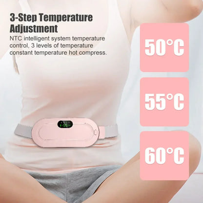 Cinto de Aquecimento Elétrico com Massageador – Alívio para Cólica Menstrual e Dores Abdominais