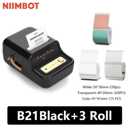 Niimbot B21 Mini Impressora Térmica Portátil de Etiquetas – Impressora de Adesivos Compacta para Casa e Escritório, Conectividade via Smartphone – Novo Modelo