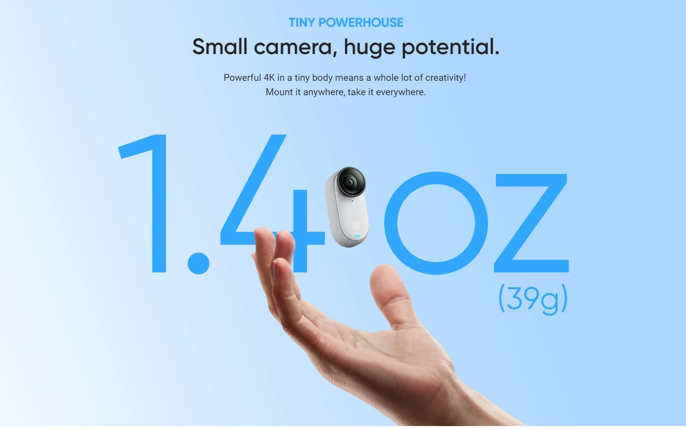 Insta360 GO 3S – Nova Geração da Mini Câmera de Ação 4K para Vlog, Esportes e Vídeos Hands-Free