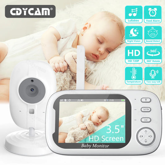 Monitor de Bebê Sem Fio 3.5" Cdycam | Visão Noturna, Áudio Bidirecional, Monitoramento de Temperatura | Segurança e Conforto para Seu Bebê