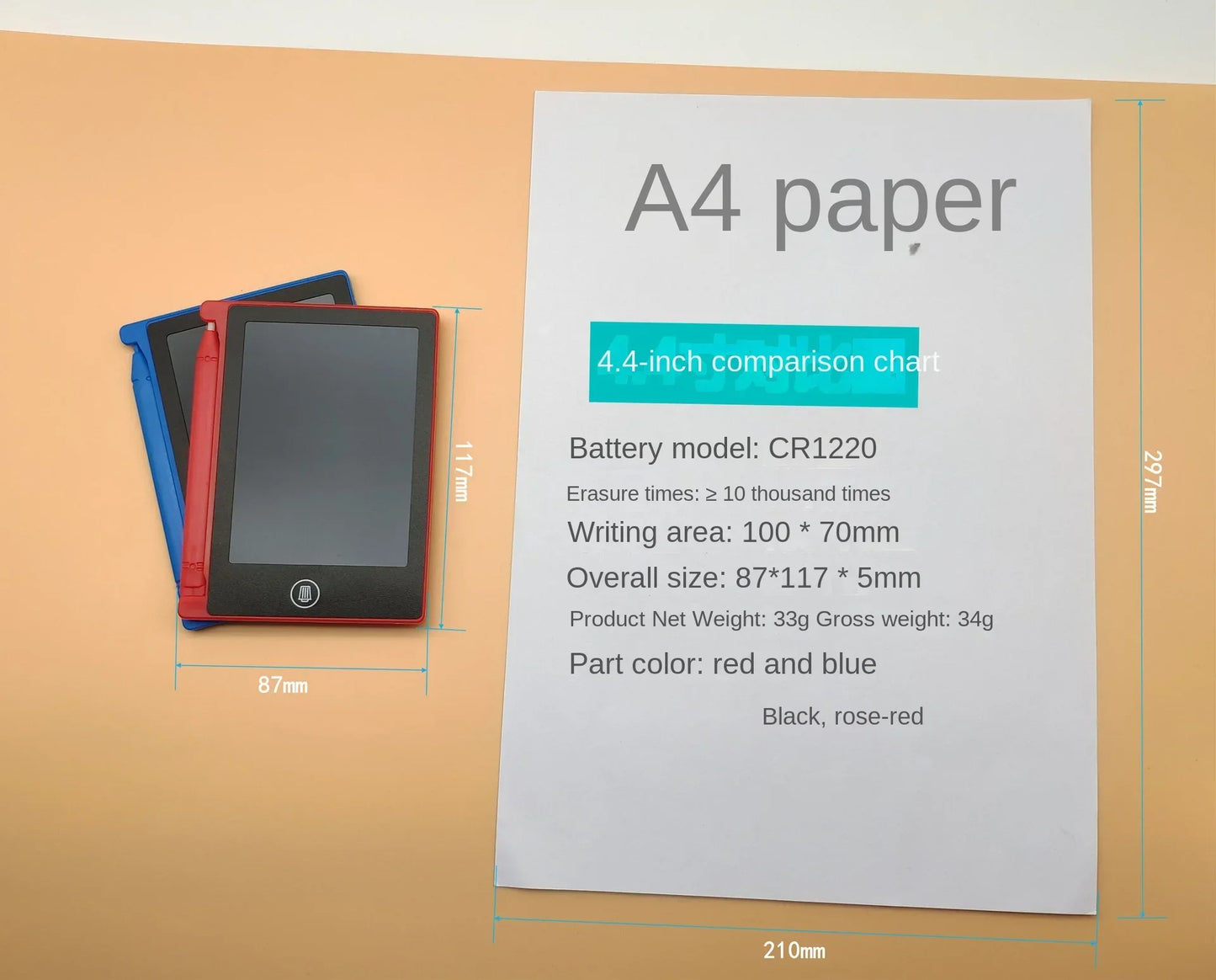 Tablet de Escrita LCD 4.4"/8.5" - Quadro de Desenho Infantil e Brinquedo Educativo  Estimule a criatividade e o aprendizado das crianças com o Tablet de Escrita LCD 4.4" ou 8.5"