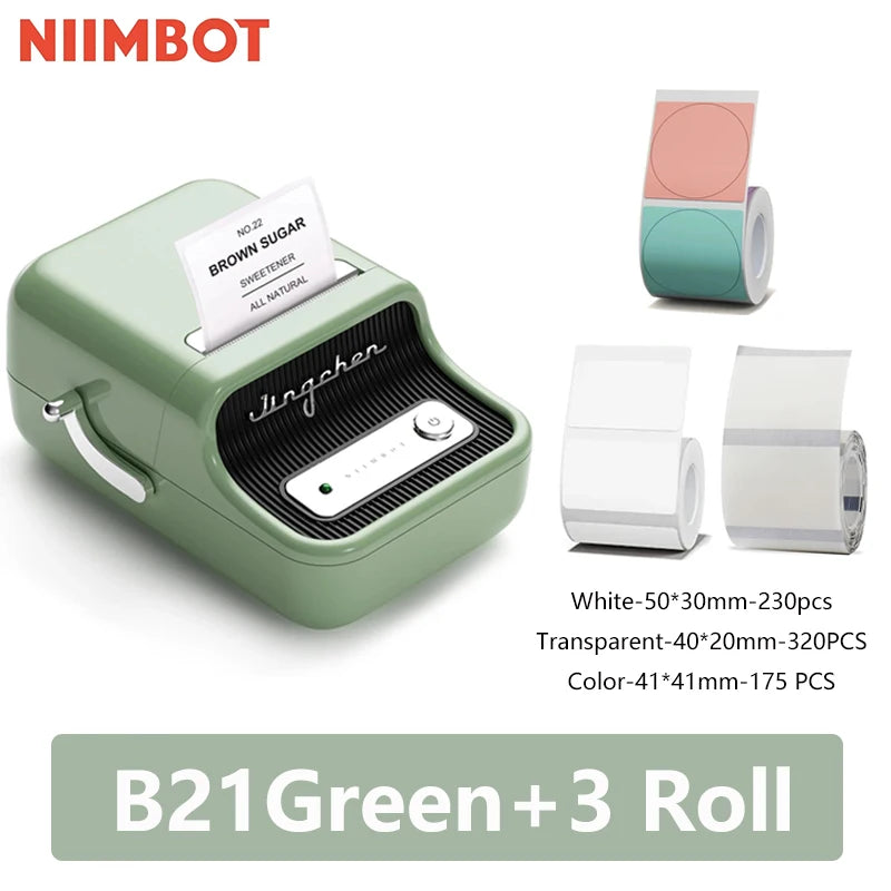 Niimbot B21 Mini Impressora Térmica Portátil de Etiquetas – Impressora de Adesivos Compacta para Casa e Escritório, Conectividade via Smartphone – Novo Modelo