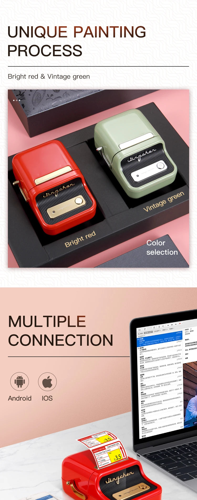 Niimbot B21 Mini Impressora Térmica Portátil de Etiquetas – Impressora de Adesivos Compacta para Casa e Escritório, Conectividade via Smartphone – Novo Modelo
