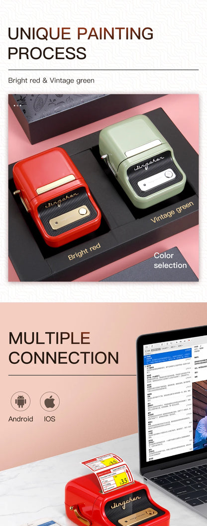Niimbot B21 Mini Impressora Térmica Portátil de Etiquetas – Impressora de Adesivos Compacta para Casa e Escritório, Conectividade via Smartphone – Novo Modelo