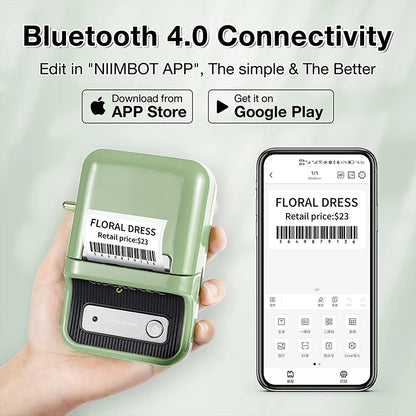 Niimbot B21 Mini Impressora Térmica Portátil de Etiquetas – Impressora de Adesivos Compacta para Casa e Escritório, Conectividade via Smartphone – Novo Modelo