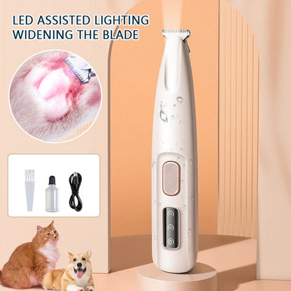 Aparador de Unhas para Cães e Gatos com Luz LED – Cortador de Unhas Recarregável e Sem Fio para Pets, Ferramenta de Cuidados e Higiene