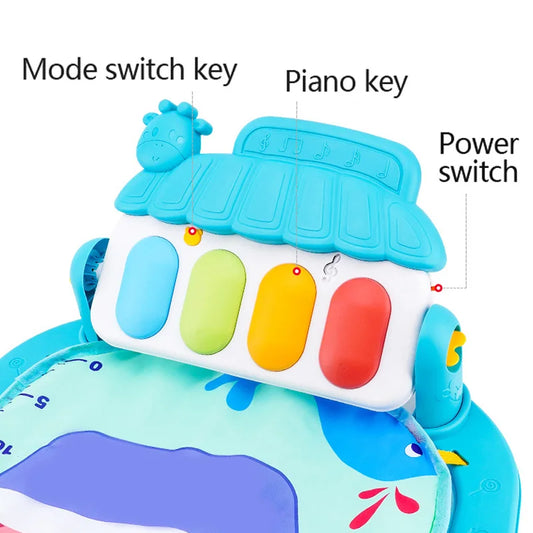 Tapete de Atividades Musical para Bebês | Tapete de Correr, Piano, Brinquedo Educativo 0-36 Meses