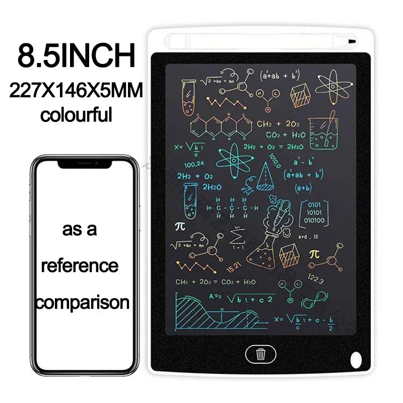 Tablet de Escrita LCD 4.4"/8.5" - Quadro de Desenho Infantil e Brinquedo Educativo  Estimule a criatividade e o aprendizado das crianças com o Tablet de Escrita LCD 4.4" ou 8.5"