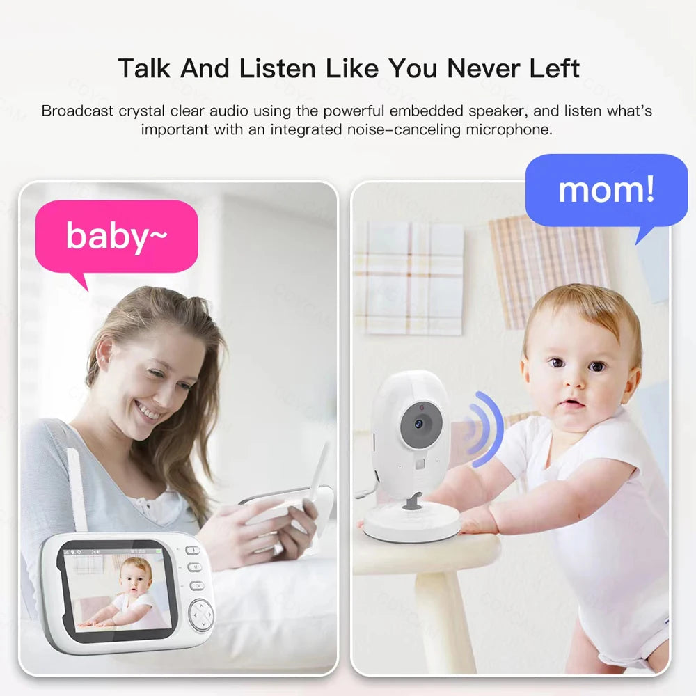 Monitor de Bebê Sem Fio 3.5" Cdycam | Visão Noturna, Áudio Bidirecional, Monitoramento de Temperatura | Segurança e Conforto para Seu Bebê