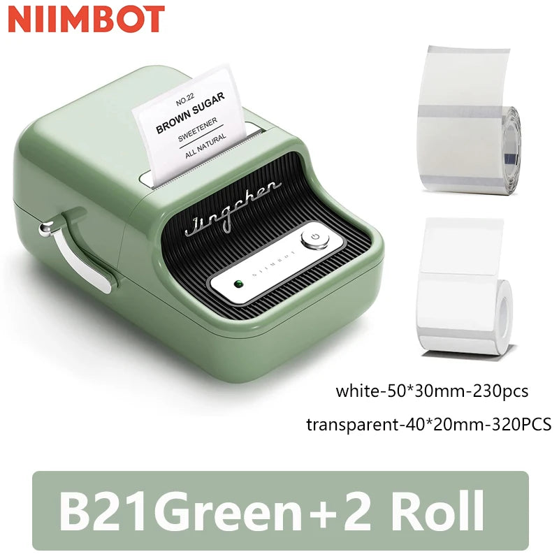 Niimbot B21 Mini Impressora Térmica Portátil de Etiquetas – Impressora de Adesivos Compacta para Casa e Escritório, Conectividade via Smartphone – Novo Modelo