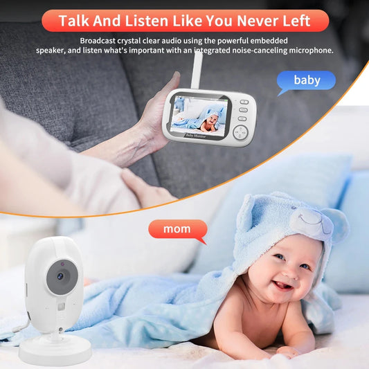 Monitor de Bebê Sem Fio 3.5" Cdycam | Visão Noturna, Áudio Bidirecional, Monitoramento de Temperatura | Segurança e Conforto para Seu Bebê