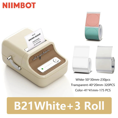 Niimbot B21 Mini Impressora Térmica Portátil de Etiquetas – Impressora de Adesivos Compacta para Casa e Escritório, Conectividade via Smartphone – Novo Modelo