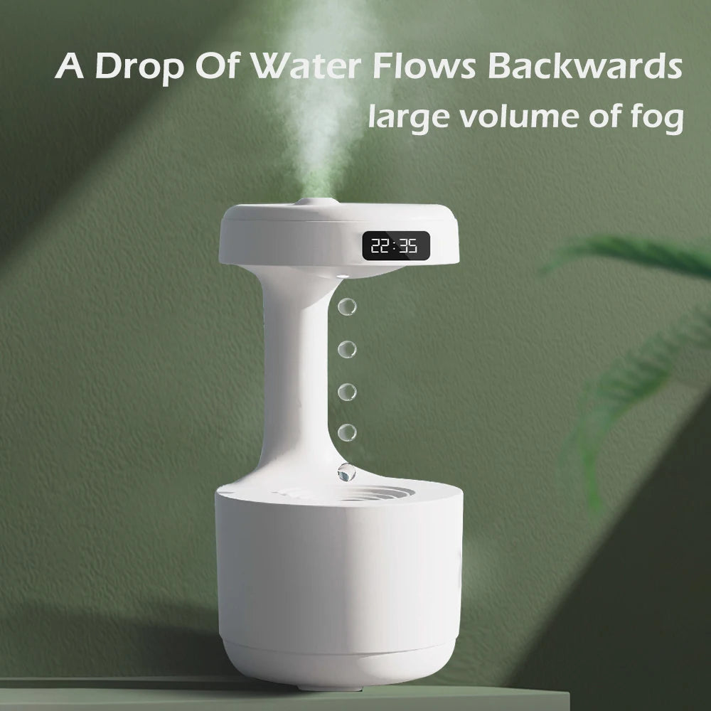 UMIDIFICADOR ULTRASSONICO DE NEVOA ANTIGRAVIDADE COM GOTAS DE AGUA