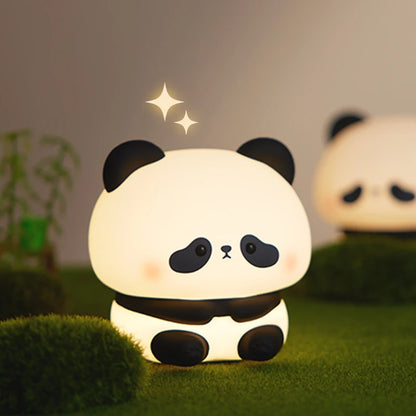 Luminária de Noite LED Panda – Lâmpada de Toque em Silicone, Recarregável via USB, Luz Noturna para Quarto Infantil, Decoração Fofa e Presente para Crianças