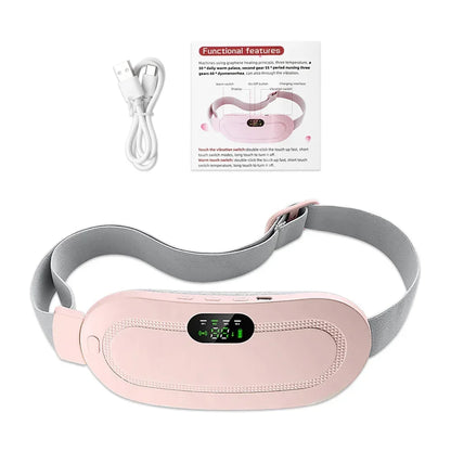 Cinto de Aquecimento Elétrico com Massageador – Alívio para Cólica Menstrual e Dores Abdominais