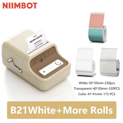 Niimbot B21 Mini Impressora Térmica Portátil de Etiquetas – Impressora de Adesivos Compacta para Casa e Escritório, Conectividade via Smartphone – Novo Modelo