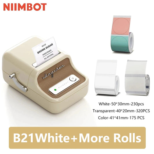 Niimbot B21 Mini Impressora Térmica Portátil de Etiquetas – Impressora de Adesivos Compacta para Casa e Escritório, Conectividade via Smartphone – Novo Modelo