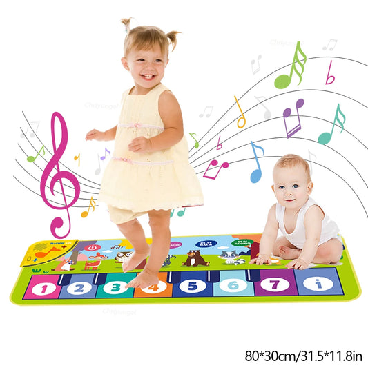 Tapete Piano Musical Infantil 80x30cm – Brinquedo Educativo e Interativo para Bebês e Crianças | Tapete de Dança com Sons de Instrumentos Musicais