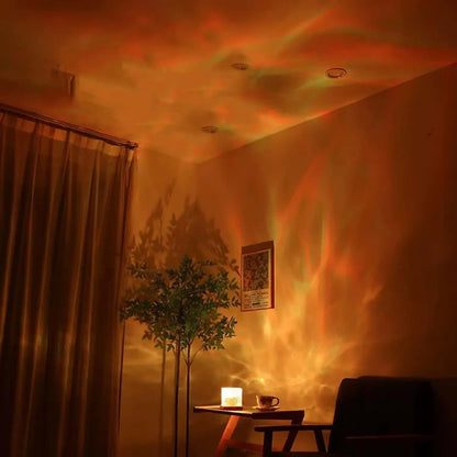 Projetor de Luz com Efeito de Aurora Boreal e Luz da Meia Noite com 16 Cores – Crie uma Atmosfera Inesquecível