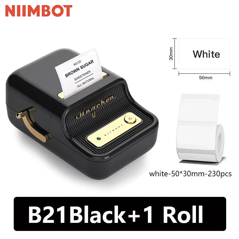 Niimbot B21 Mini Impressora Térmica Portátil de Etiquetas – Impressora de Adesivos Compacta para Casa e Escritório, Conectividade via Smartphone – Novo Modelo